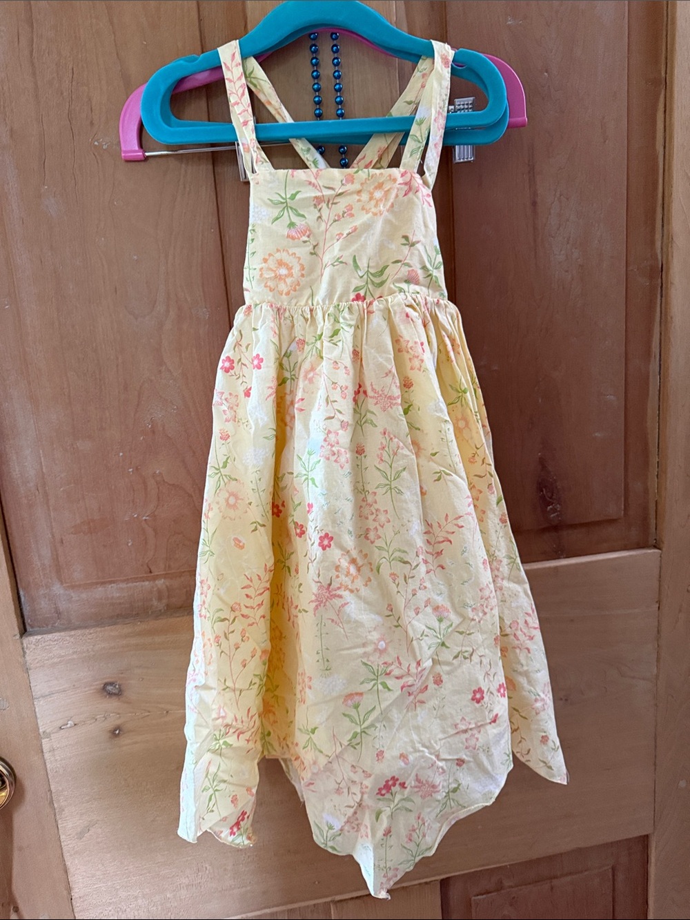 Cynthia Rowley Yellow Floral Handkerchief-Hem Dress